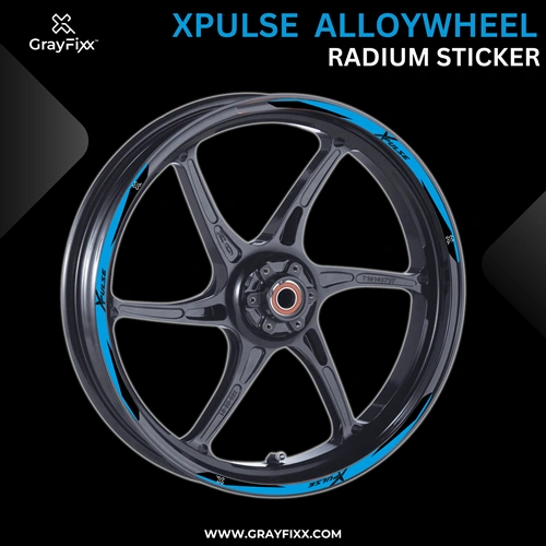 Alloy Wheel Radium Sticker for Xpulse | Made in Premium Radium with FPF (Fade Protection Film), Waterproof, Precut Sticker, Pack Of 12
